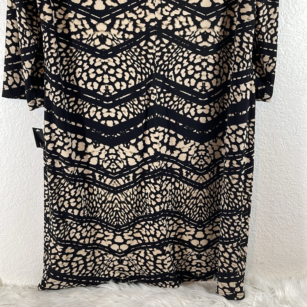 TAHARI BY ARTHUR S. LEVINE Abstract Print Shift Dress 3/4 Sleeves Size 12 NEW - Picture 6 of 9